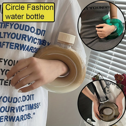 1pc 500ml Creative Circle Water Bottle, Portable BPA Free Leakproof Water Cup For Outdoor Yoga, Gym Men Women Kids Fitness Sports