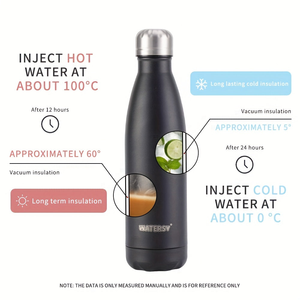 1pc Insulated Water Bottles -17oz\u002F500ml, Stainless Steel Water Bottles, Sports Water Bottles Keep Cold For 24 Hours And Hot For 12 Hours, Water Bottle For School