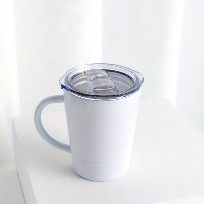 1pc Stainless Steel Insulated Coffee Mug With Handle, 8oz\u002F260ML Double Wall Vacuum Travel Mug, Tumbler Cup With Sliding Lid, Summer Drinkware, Kitchen Stuff, Home Kitchen Items
