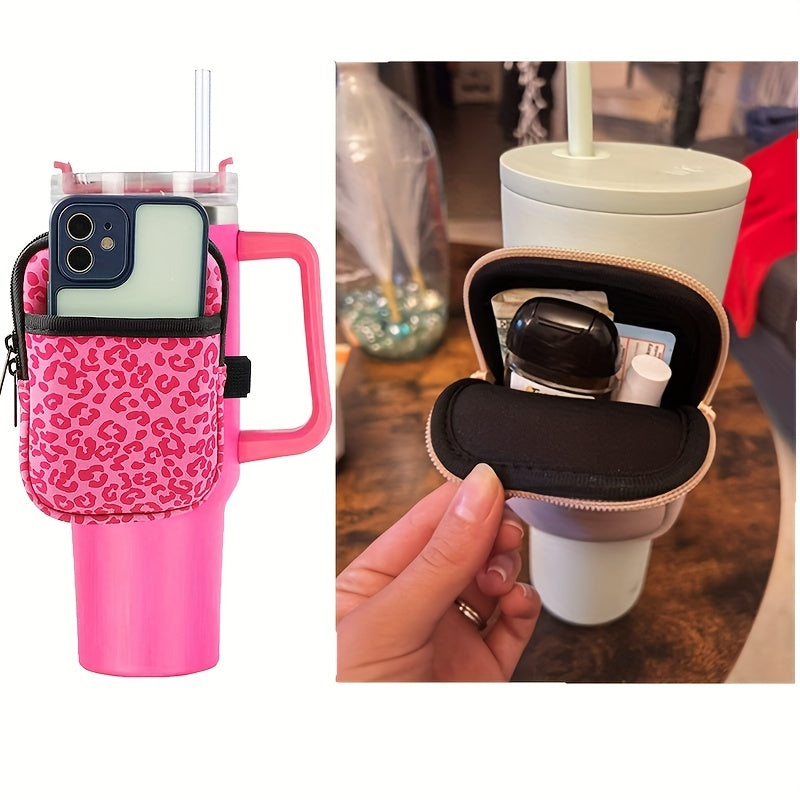 40oz Water Bottle Portable Key Bag Phone Bag, Sports Leisure Arm Wrist Mini Bag, Small Zipper Organizer Storage Bag, Can Be Placed On Water Bottle