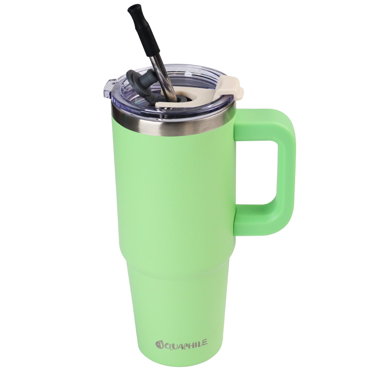 AQUAPHILE Insulated Tumbler with Leak-proof Lid and Straw, 20/30/40 oz Insulated Stainless Steel Coffee Mug with Handle, Travel Coffee Mug