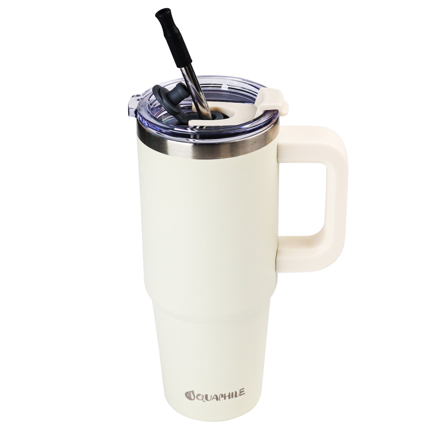 AQUAPHILE Insulated Tumbler with Leak-proof Lid and Straw, 20/30/40 oz Insulated Stainless Steel Coffee Mug with Handle, Travel Coffee Mug