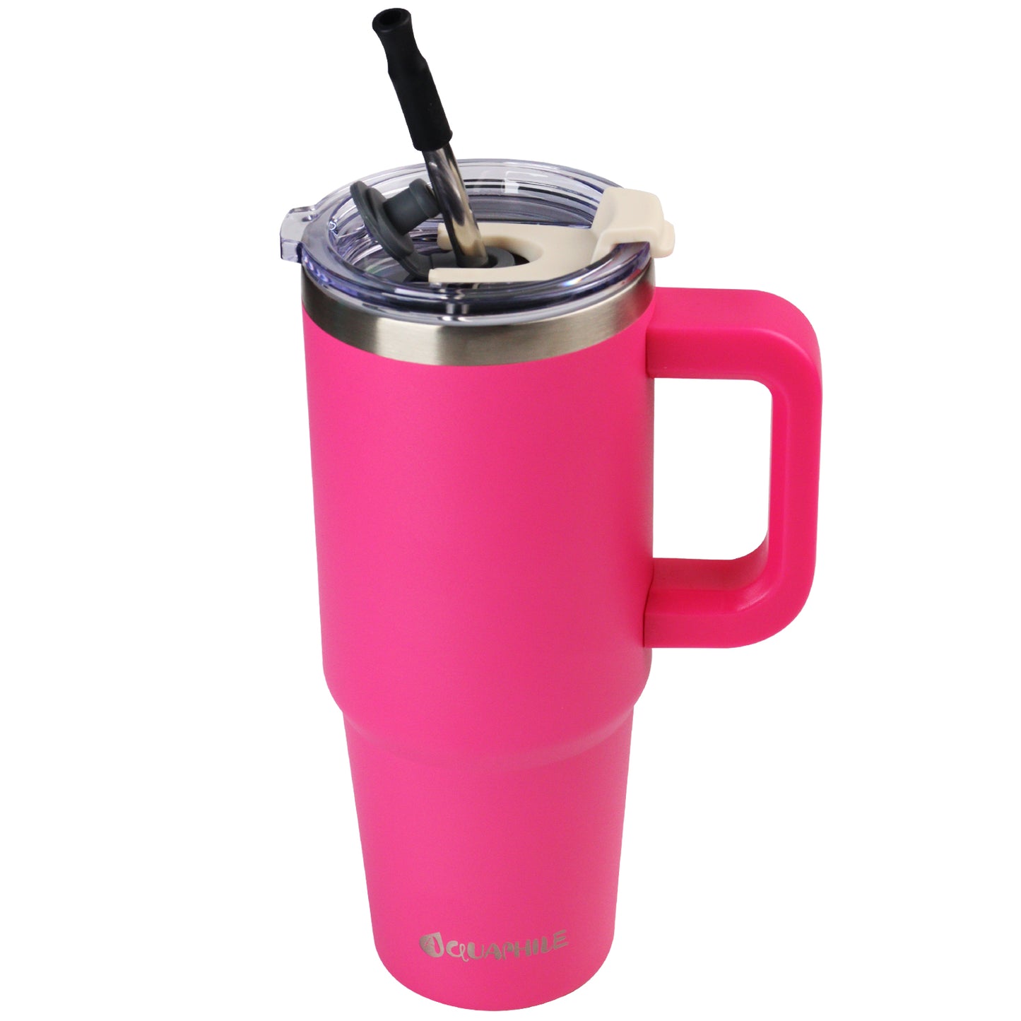 AQUAPHILE Insulated Tumbler with Leak-proof Lid and Straw, 20/30/40 oz Insulated Stainless Steel Coffee Mug with Handle, Travel Coffee Mug