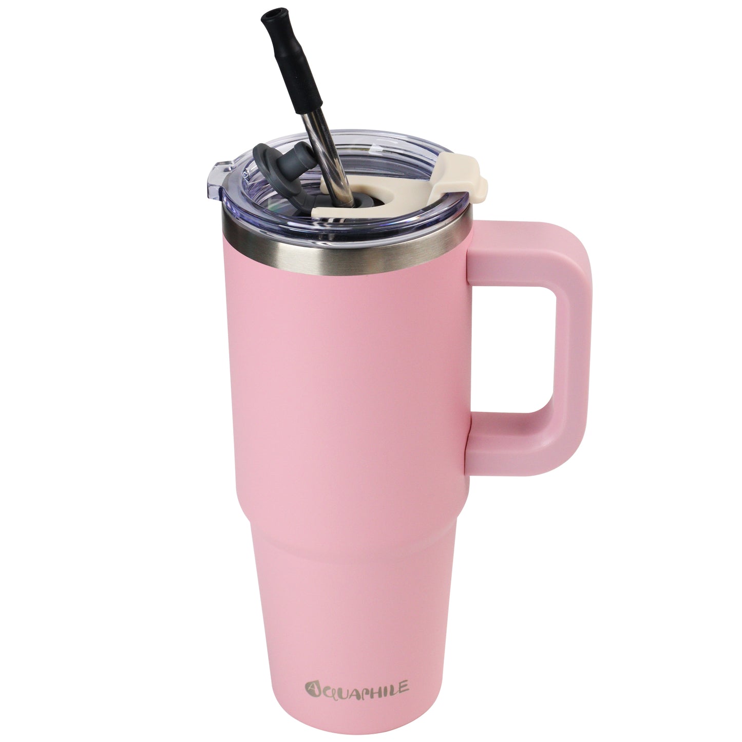 AQUAPHILE Insulated Tumbler with Leak-proof Lid and Straw, 20/30/40 oz Insulated Stainless Steel Coffee Mug with Handle, Travel Coffee Mug