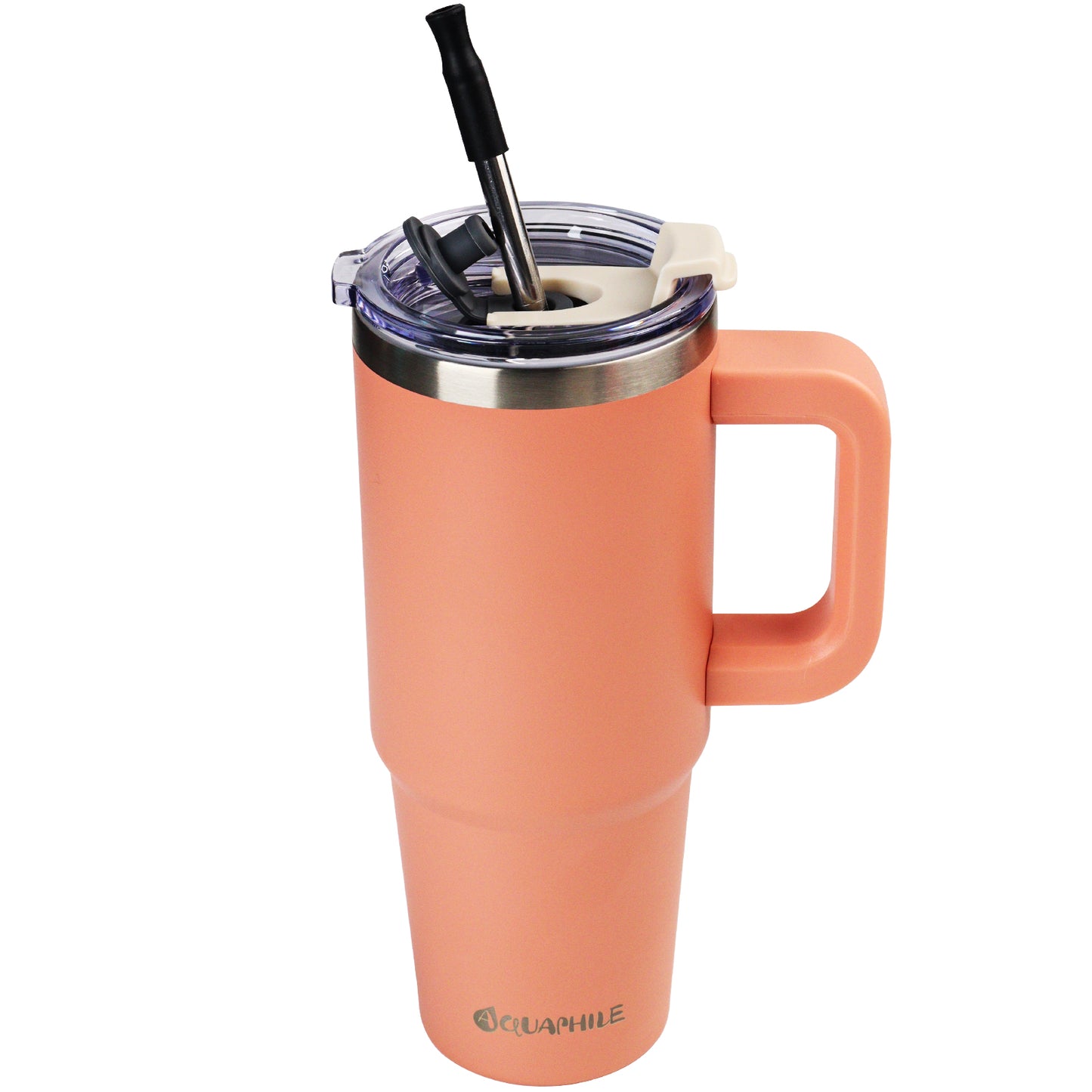 AQUAPHILE Insulated Tumbler with Leak-proof Lid and Straw, 20/30/40 oz Insulated Stainless Steel Coffee Mug with Handle, Travel Coffee Mug