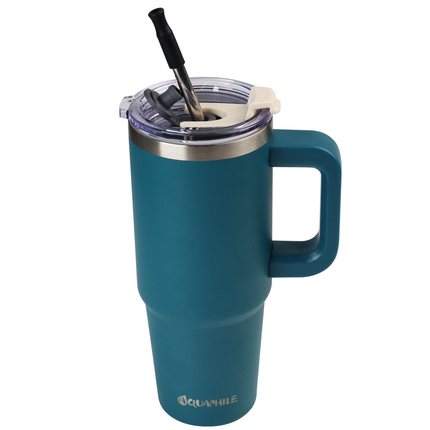 AQUAPHILE Insulated Tumbler with Leak-proof Lid and Straw, 20/30/40 oz Insulated Stainless Steel Coffee Mug with Handle, Travel Coffee Mug