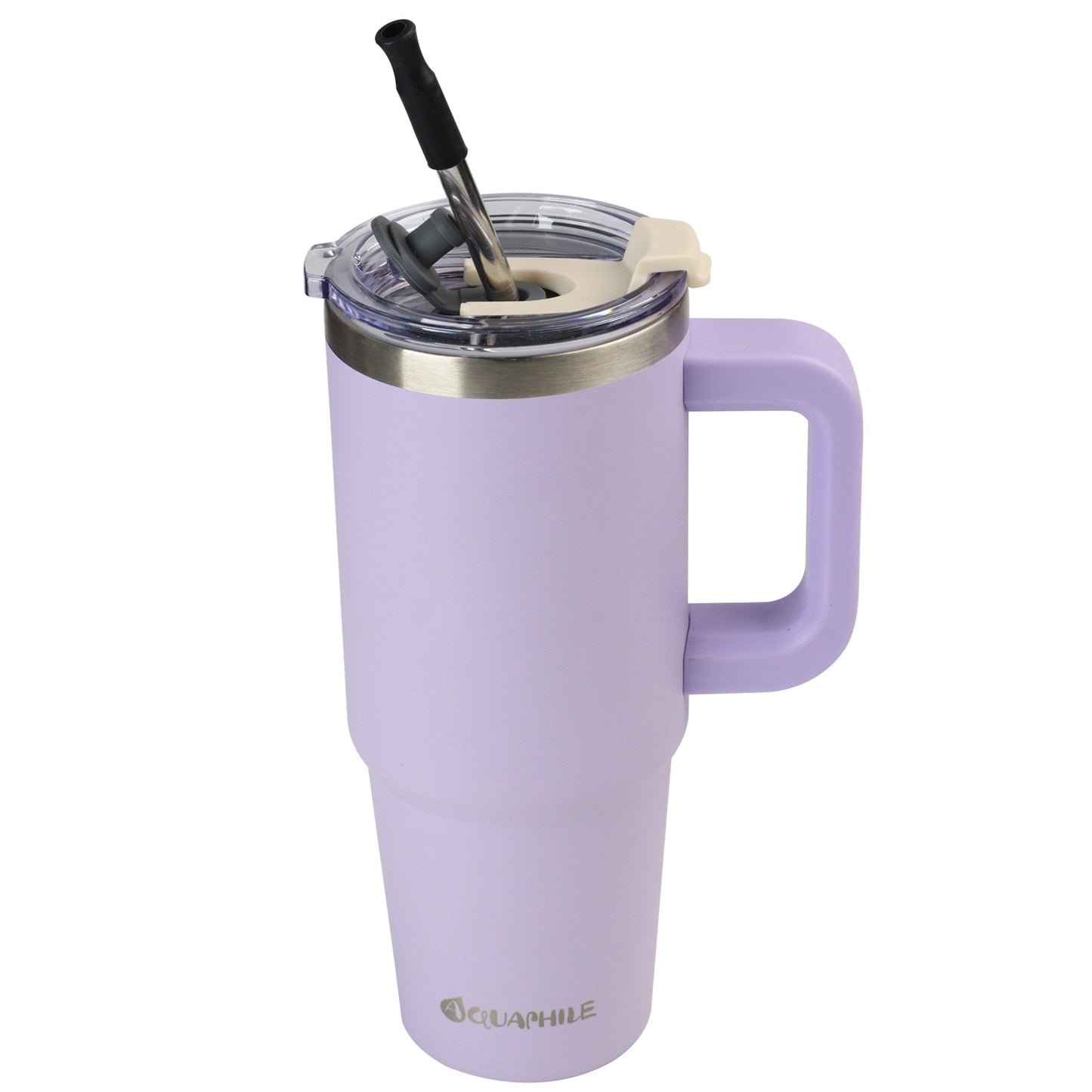 AQUAPHILE Insulated Tumbler with Leak-proof Lid and Straw, 20/30/40 oz Insulated Stainless Steel Coffee Mug with Handle, Travel Coffee Mug