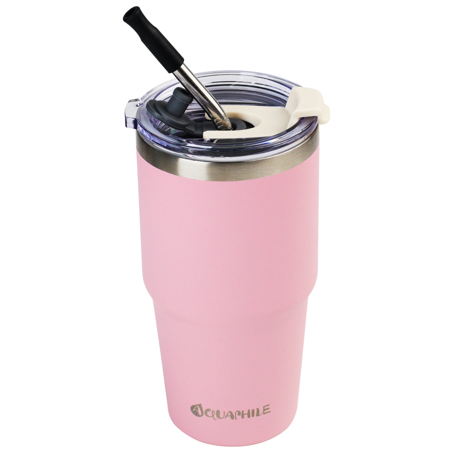 AQUAPHILE Insulated Tumbler with Leak-proof Lid and Straw, 20/30/40 oz Insulated Stainless Steel Coffee Mug with Handle, Travel Coffee Mug