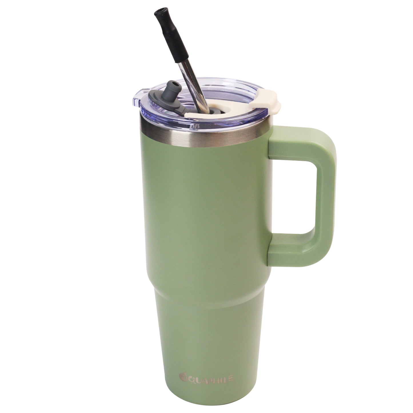 AQUAPHILE Insulated Tumbler with Leak-proof Lid and Straw, 20/30/40 oz Insulated Stainless Steel Coffee Mug with Handle, Travel Coffee Mug