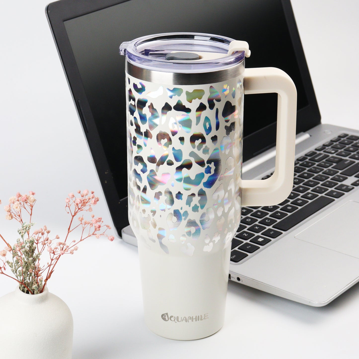 AQUAPHILE Insulated Tumbler with Leak-proof Lid and Straw, 20/30/40 oz Insulated Stainless Steel Coffee Mug with Handle, Travel Coffee Mug