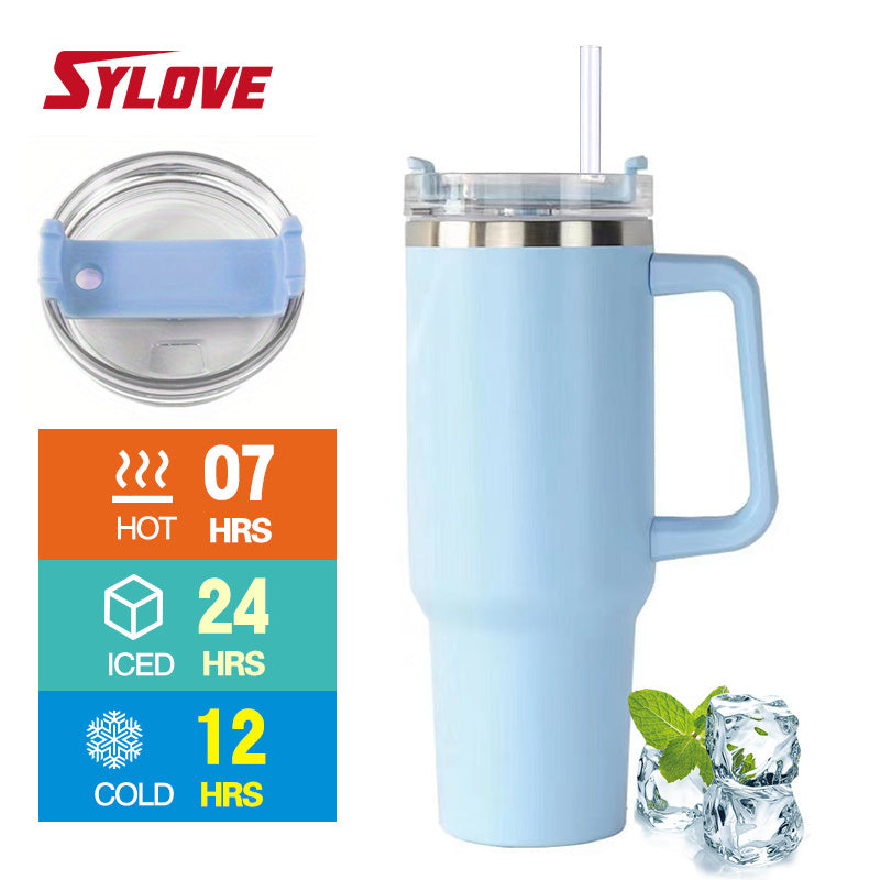 1pc Large 40oz Stainless Steel Water Bottle with Leakproof Lid and Straw - Perfect for Outdoor Activities, Camping, Hiking, and Travel - Great Gift for Holidays and Special Occasions