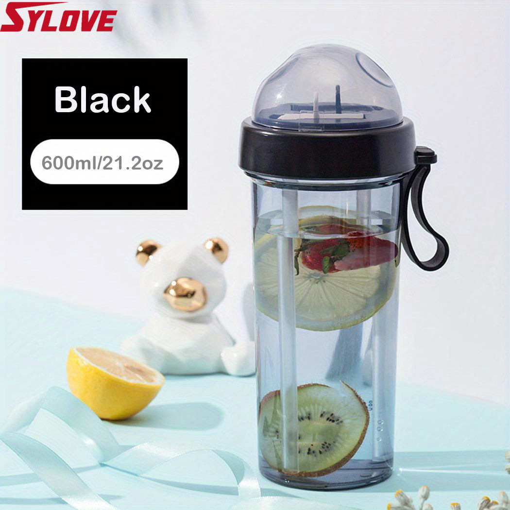 1pc 600ML\u002F21.2oz 420ml\u002F14.8oz Kawaii Double Drinking Water Bottles Portable Large Capacity Water Cup For Kids Adults Outdoor Camping Hiking Sports