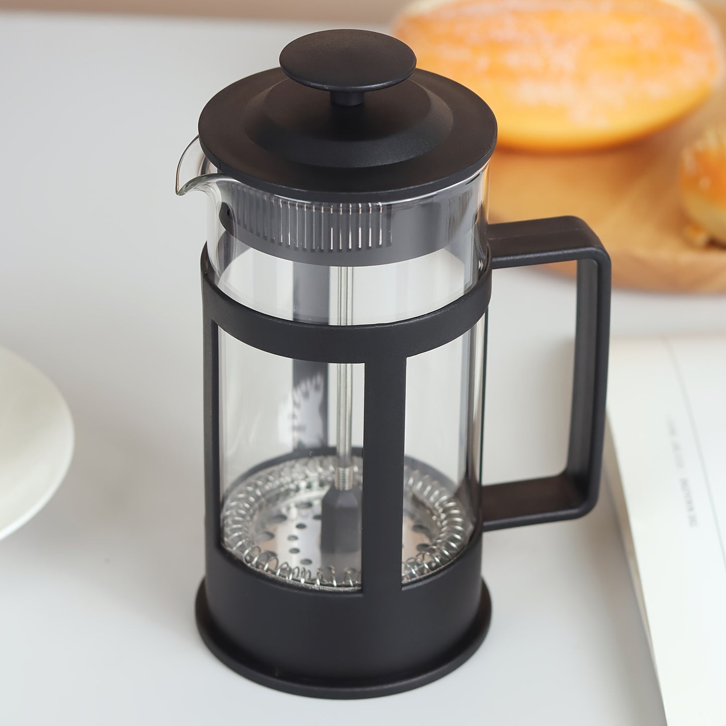 1pc French Press, Filtration Plunger Coffee Pot, Stainless Steel Brewing Kettle, Rust-free Tea Maker, Coffee Maker(350ml\u002F600ml)