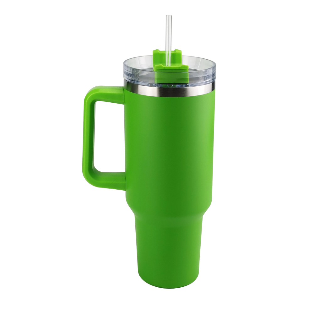 304 Stainless Steel Thermos Cup Cold Kettle Straw Ice Mug Portable Coffee Mug Car Mug 40oz Handle Cup