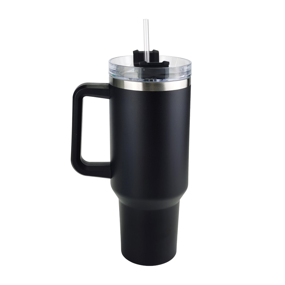 304 Stainless Steel Thermos Cup Cold Kettle Straw Ice Mug Portable Coffee Mug Car Mug 40oz Handle Cup