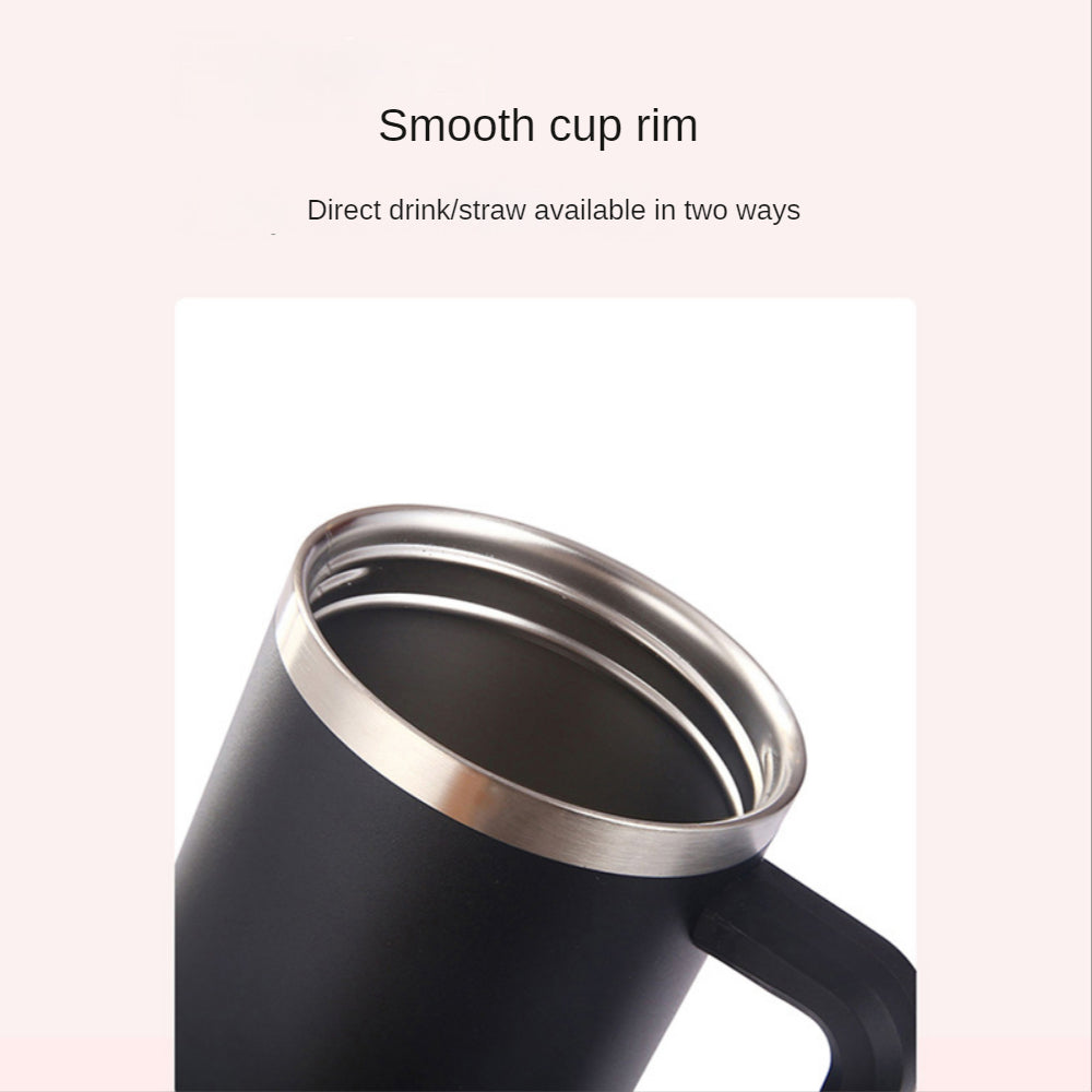304 Stainless Steel Thermos Cup Cold Kettle Straw Ice Mug Portable Coffee Mug Car Mug 40oz Handle Cup