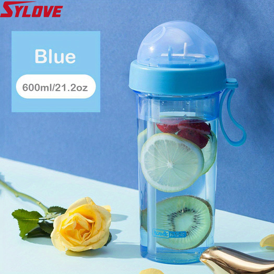 1pc 600ML\u002F21.2oz 420ml\u002F14.8oz Kawaii Double Drinking Water Bottles Portable Large Capacity Water Cup For Kids Adults Outdoor Camping Hiking Sports