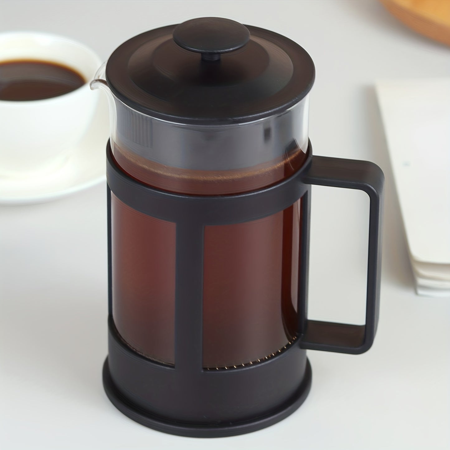 1pc French Press, Filtration Plunger Coffee Pot, Stainless Steel Brewing Kettle, Rust-free Tea Maker, Coffee Maker(350ml\u002F600ml)