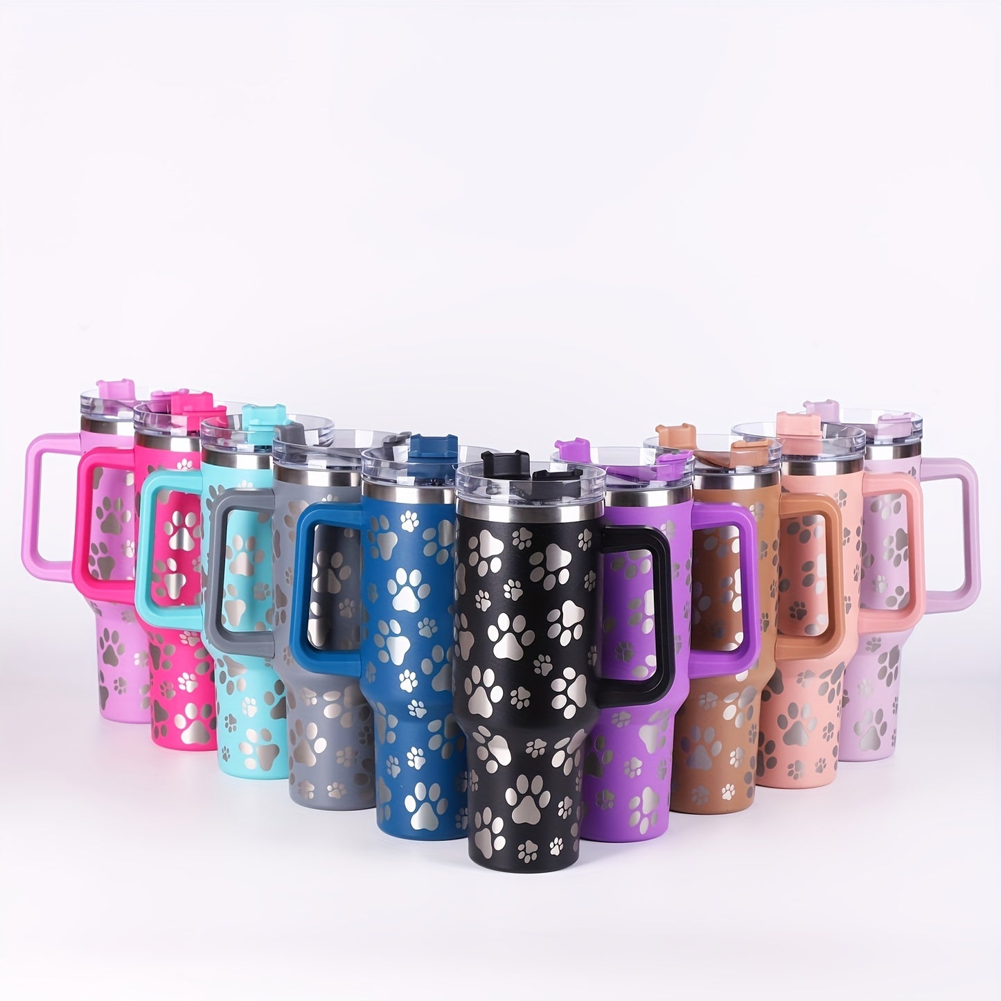 SYLOVE Laser Cat Claw Portable 40oz Water Bottles, Stainless Steel Leakproof Tumbler Insulation Water Cup With Lid And Straw For Men Women Outdoor Camping, Hiking, Driving, Christmas, Birthday, Father Mather's Day Gift