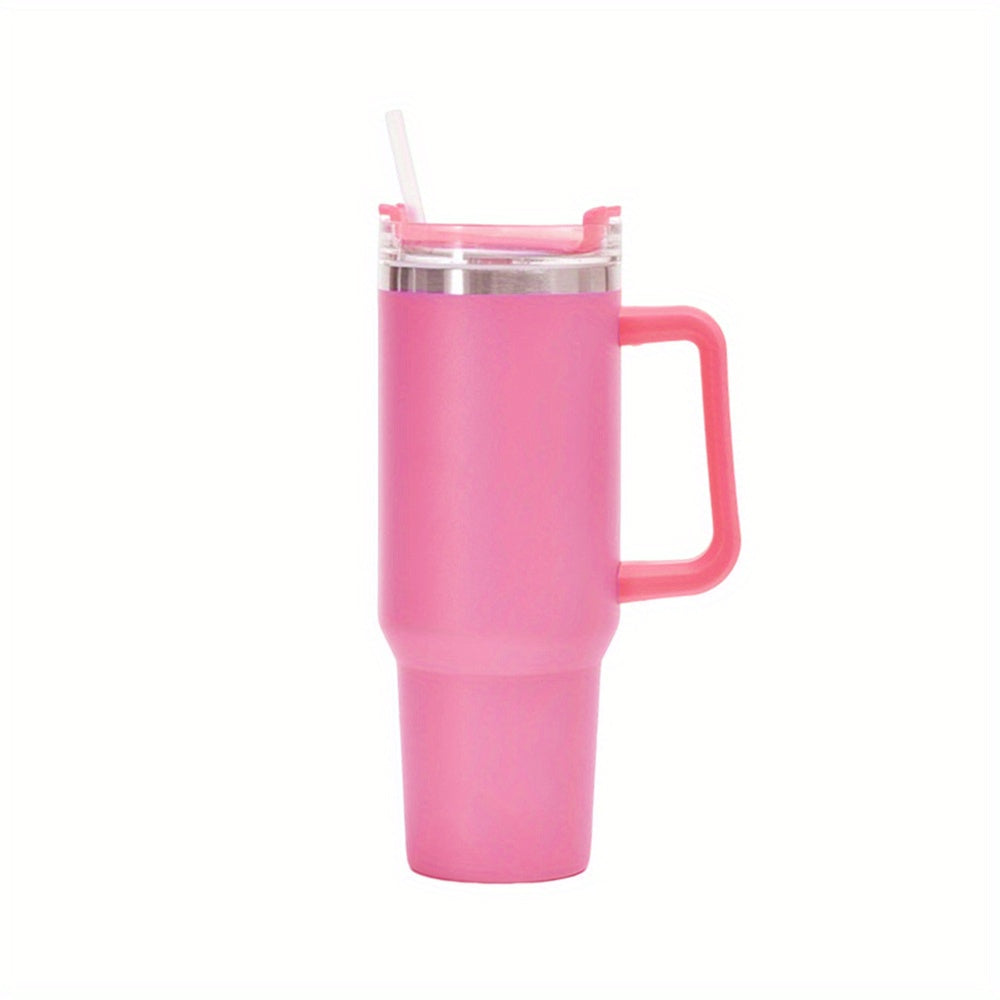 304 Stainless Steel Thermos Cup Cold Kettle Straw Ice Mug Portable Coffee Mug Car Mug 40oz Handle Cup