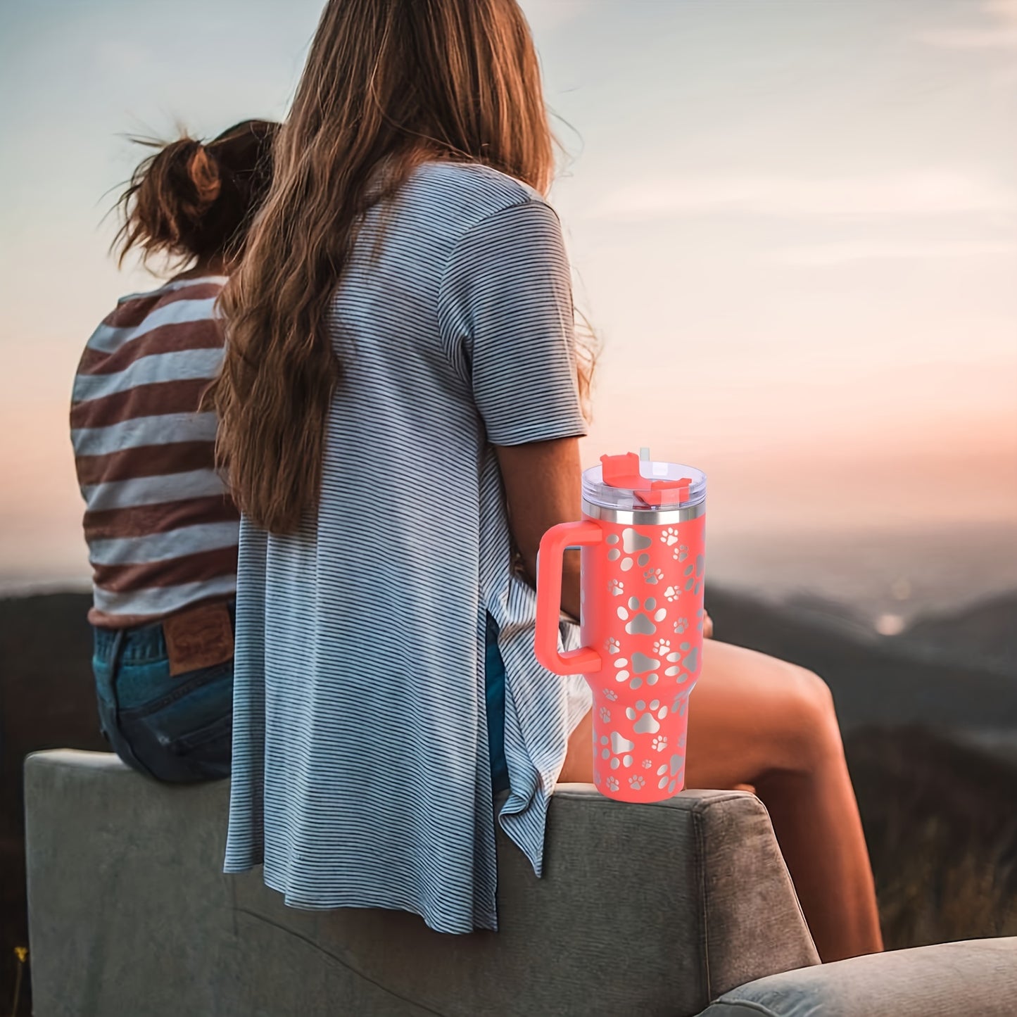 SYLOVE Laser Cat Claw Portable 40oz Water Bottles, Stainless Steel Leakproof Tumbler Insulation Water Cup With Lid And Straw For Men Women Outdoor Camping, Hiking, Driving, Christmas, Birthday, Father Mather's Day Gift