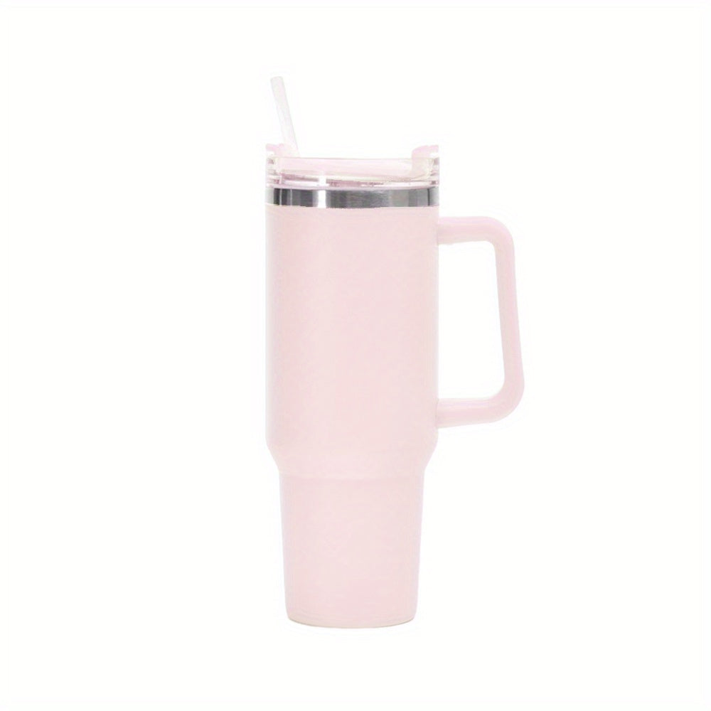 304 Stainless Steel Thermos Cup Cold Kettle Straw Ice Mug Portable Coffee Mug Car Mug 40oz Handle Cup