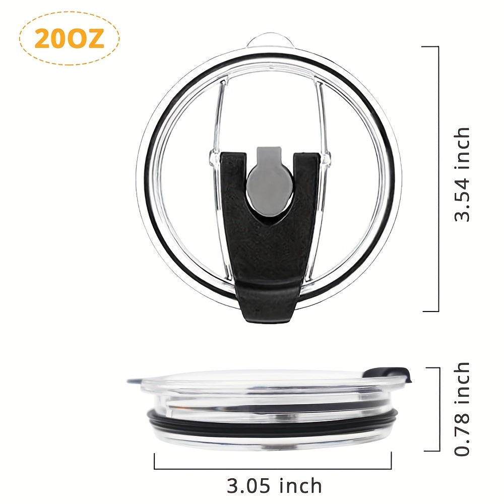 2pcs Tumbler Lid For 20 Oz, Replacement Lids For 20oz Stainless Steel Tumbler Travel Cup Yeti, Ozark Trails And More Cooler Cup, Flip-top Splash Proof