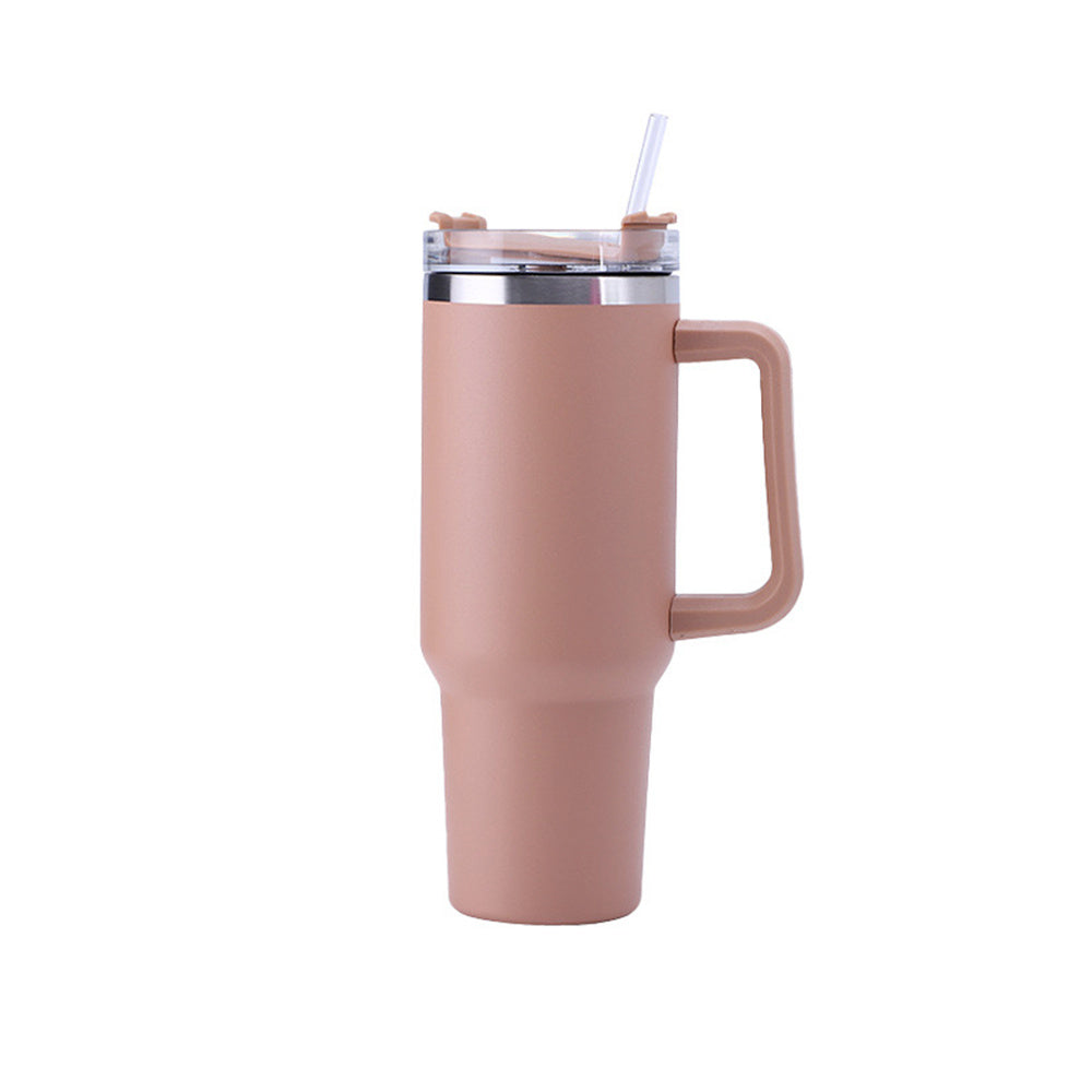 304 Stainless Steel Thermos Cup Cold Kettle Straw Ice Mug Portable Coffee Mug Car Mug 40oz Handle Cup