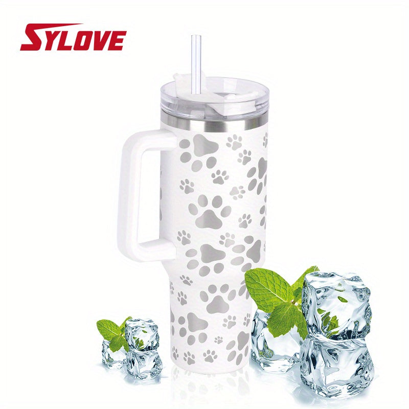 SYLOVE Laser Cat Claw Portable 40oz Water Bottles, Stainless Steel Leakproof Tumbler Insulation Water Cup With Lid And Straw For Men Women Outdoor Camping, Hiking, Driving, Christmas, Birthday, Father Mather's Day Gift