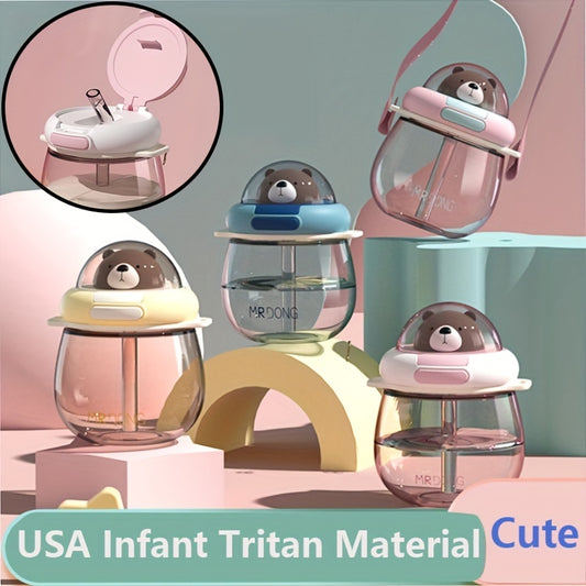1pc Tritan Kawaii Water Cup Children's Cartoon Little Bear High Temperature Resistant Water Bottle For Boys Girls, Best Children's Day Gift, Christmas Day Gift