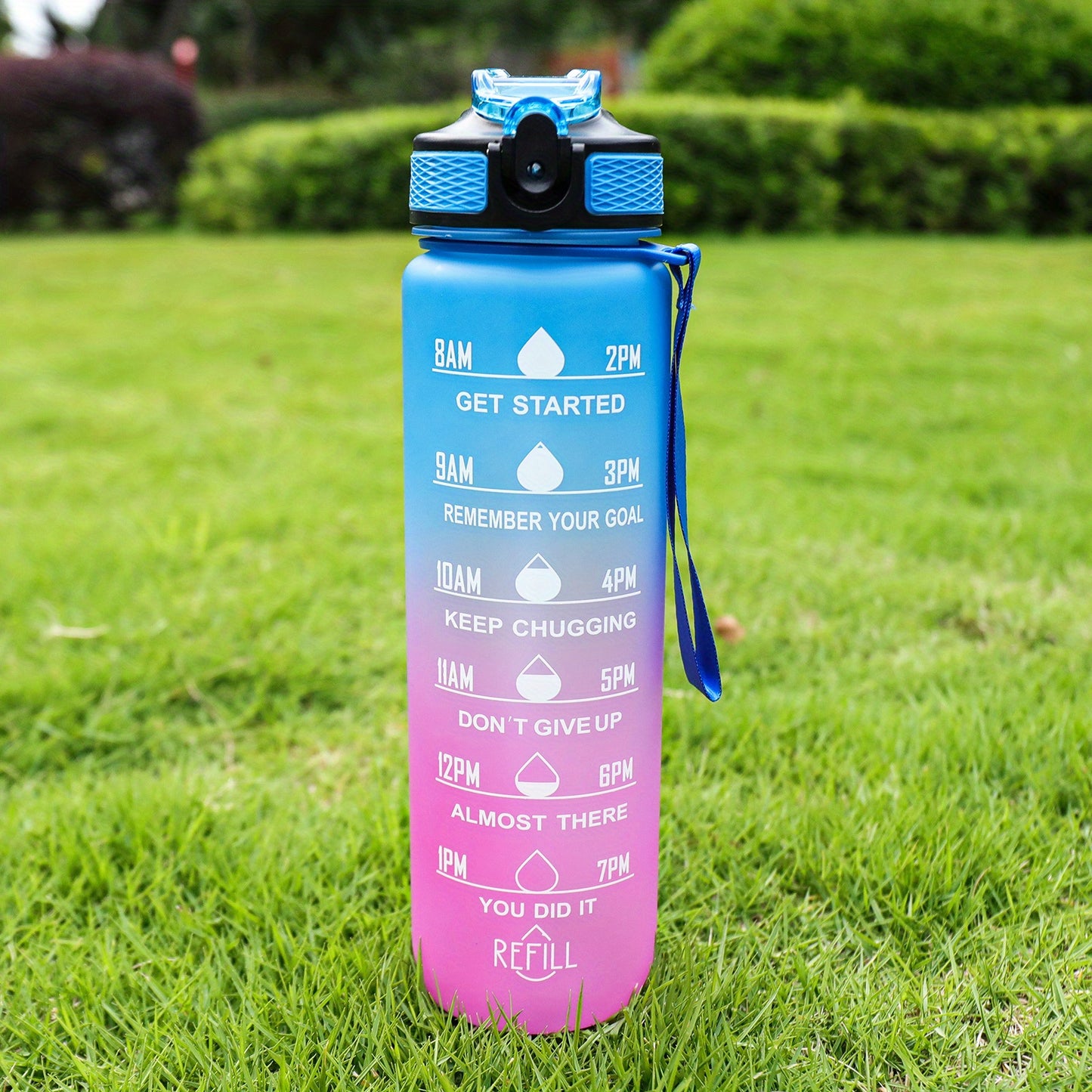 32oz Motivational Water Bottles With Times Marker And Straw, Leakproof Bottle For Fitness Gym Outdoor Sports