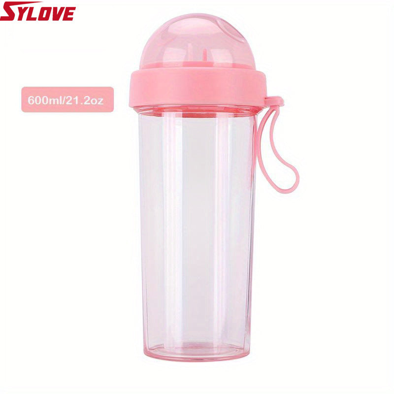 1pc 600ML\u002F21.2oz 420ml\u002F14.8oz Kawaii Double Drinking Water Bottles Portable Large Capacity Water Cup For Kids Adults Outdoor Camping Hiking Sports