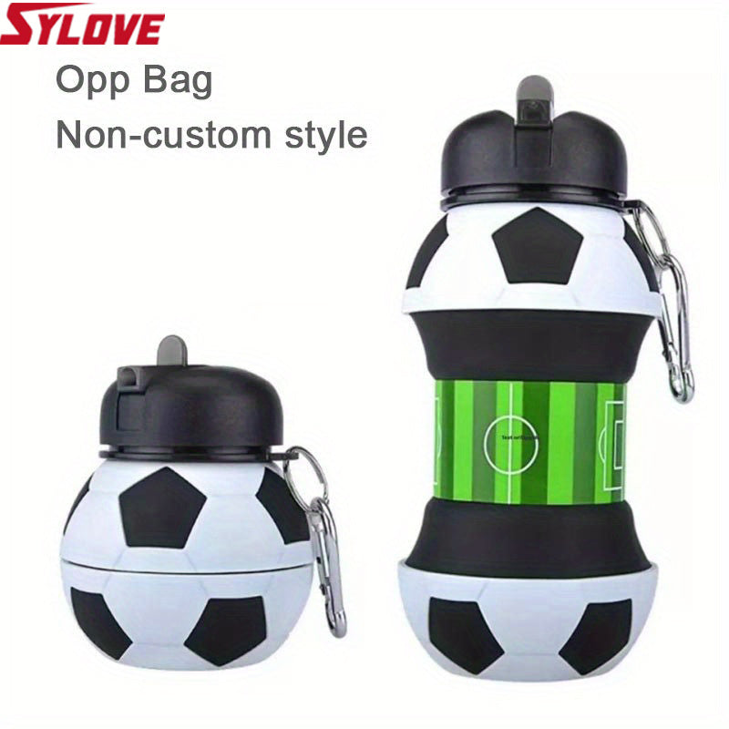 Collapsible BPA-Free Silicone Football Basketball Tennis Golf Shaped Water Bottle For Kids Boys Girls, 18.6oz\u002F560ml Sports Water Cup, Creative Children's Day Christmas Day Gift