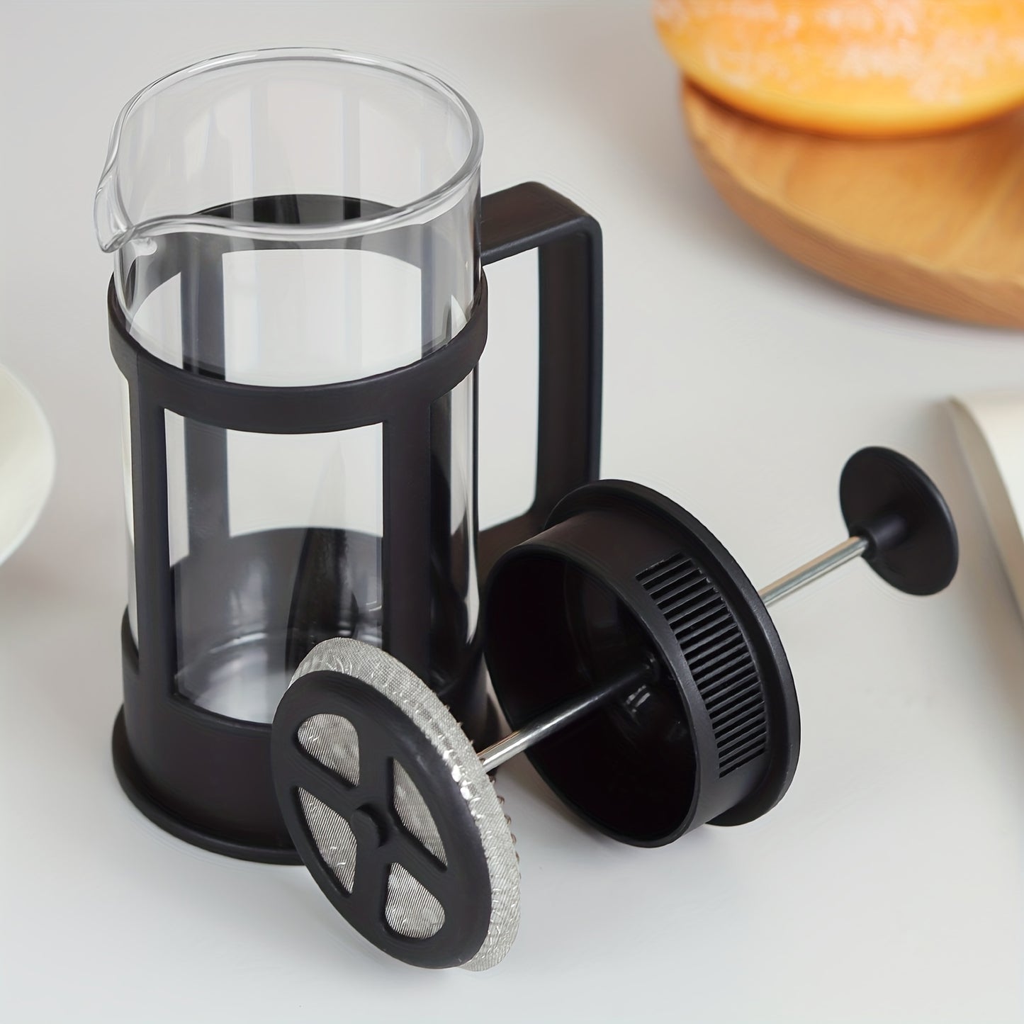 1pc French Press, Filtration Plunger Coffee Pot, Stainless Steel Brewing Kettle, Rust-free Tea Maker, Coffee Maker(350ml\u002F600ml)