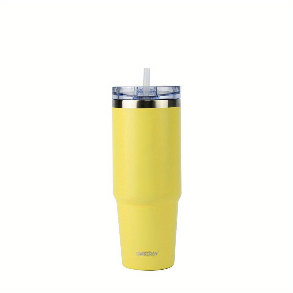 1pc Tumbler With Lid And Straw 30oz, Stainless Steel Insulated Tumbler Coffee Cup, Durable Double Wall Vacuum Travel Coffee Mug Thermal For Hot And Cold Drinks, Drinkware