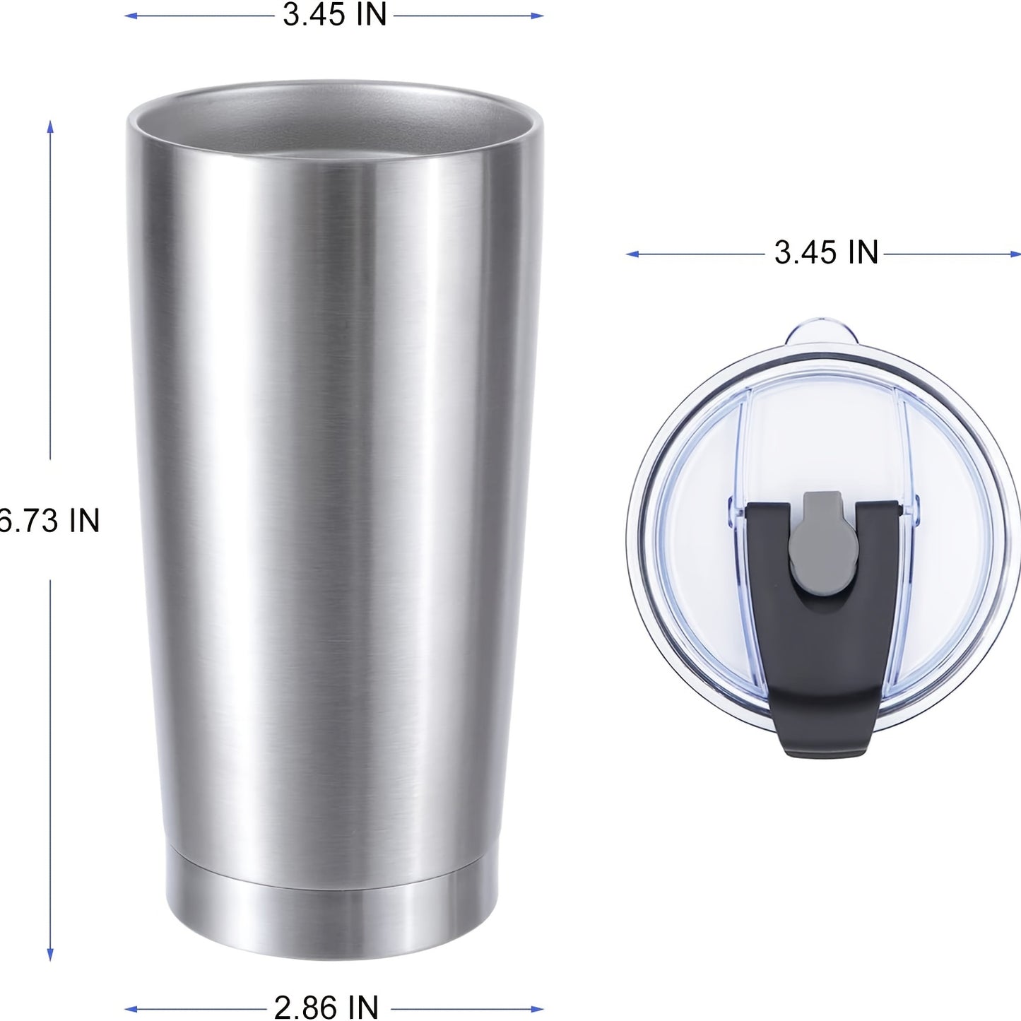 1pc 20oz Tumbler With Lid, Stainless Steel Vacuum Insulated Double Wall Travel Tumbler, Durable Insulated Coffee Mug, Thermal Cup With Splash Proof Sliding Lid