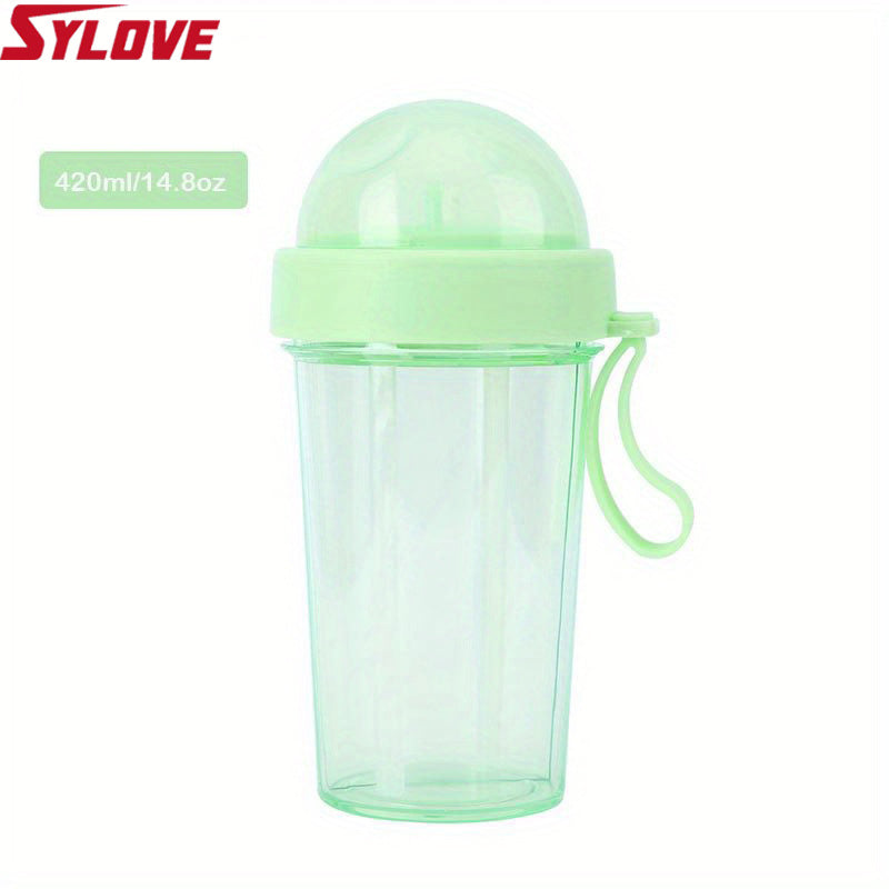 1pc 600ML\u002F21.2oz 420ml\u002F14.8oz Kawaii Double Drinking Water Bottles Portable Large Capacity Water Cup For Kids Adults Outdoor Camping Hiking Sports