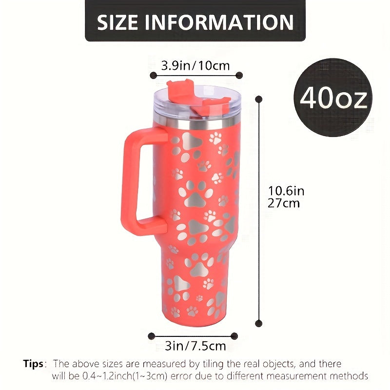 SYLOVE Laser Cat Claw Portable 40oz Water Bottles, Stainless Steel Leakproof Tumbler Insulation Water Cup With Lid And Straw For Men Women Outdoor Camping, Hiking, Driving, Christmas, Birthday, Father Mather's Day Gift