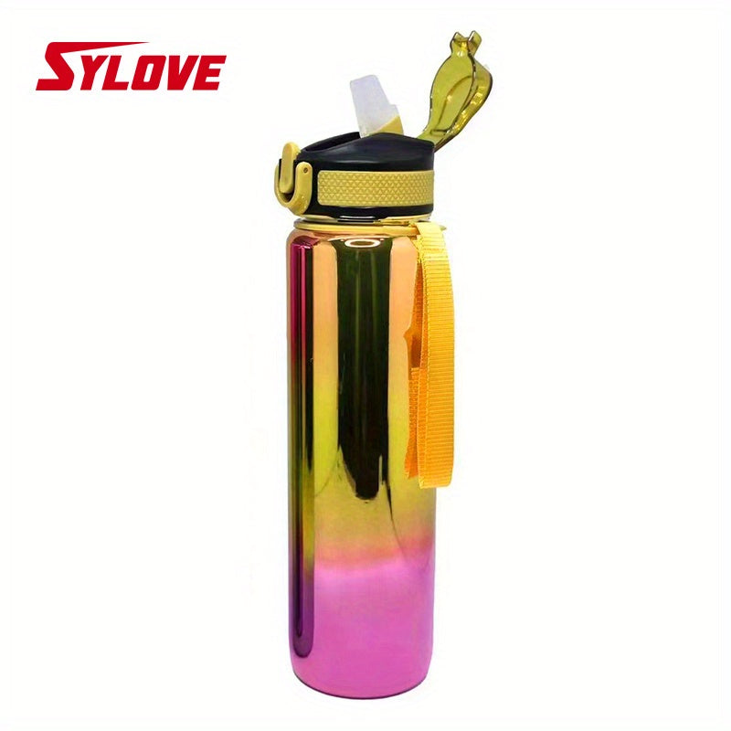 1pc Large Capacity Water Bottle With Straw And Rope, Leakproof BPA Free Water Jug For Fitness,Gym And Outdoor Sports