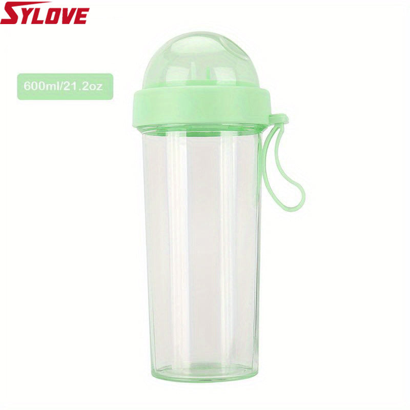 1pc 600ML\u002F21.2oz 420ml\u002F14.8oz Kawaii Double Drinking Water Bottles Portable Large Capacity Water Cup For Kids Adults Outdoor Camping Hiking Sports