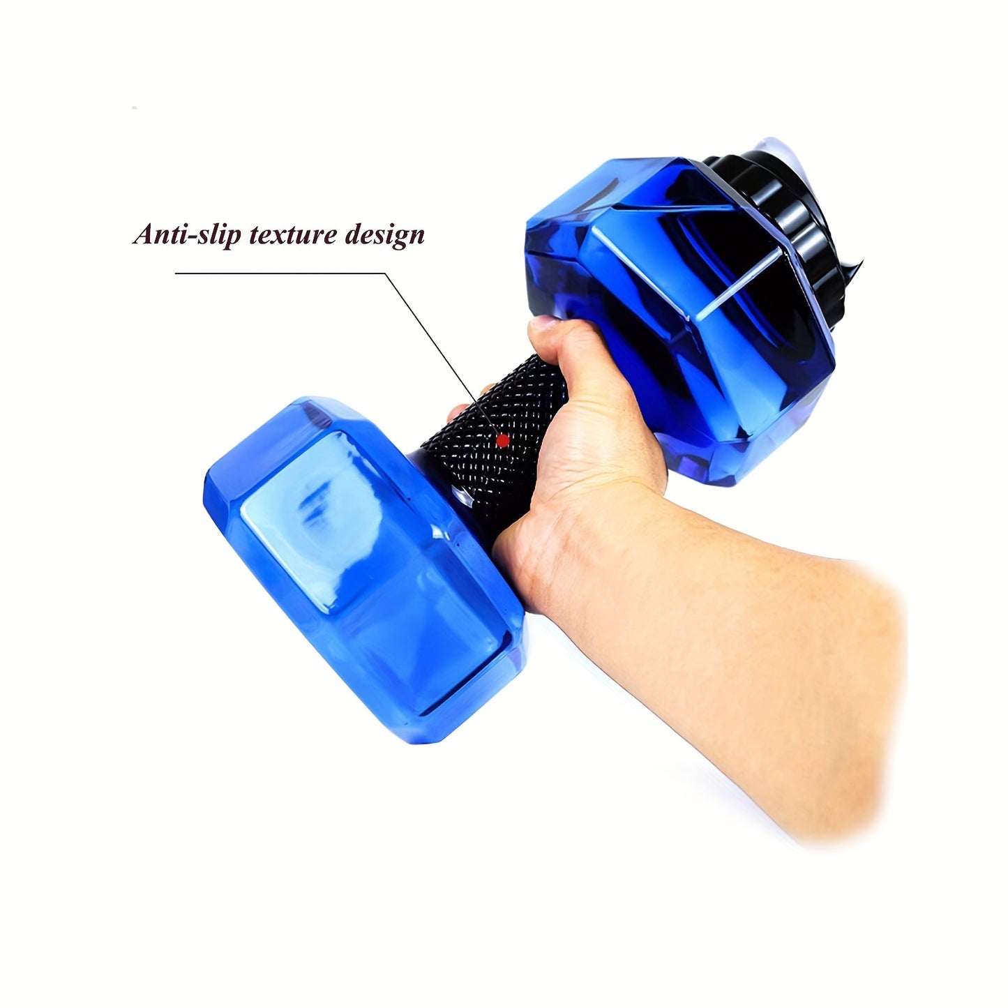 1pc Creative Dumbbell Shaped Water Bottle, Portable Fitness Water Bottles, Dual-Use Water Jug For Fitness Camping Cycling Gym Workout, Plastic Leakproof Water Bottle For Kid, Women And Men