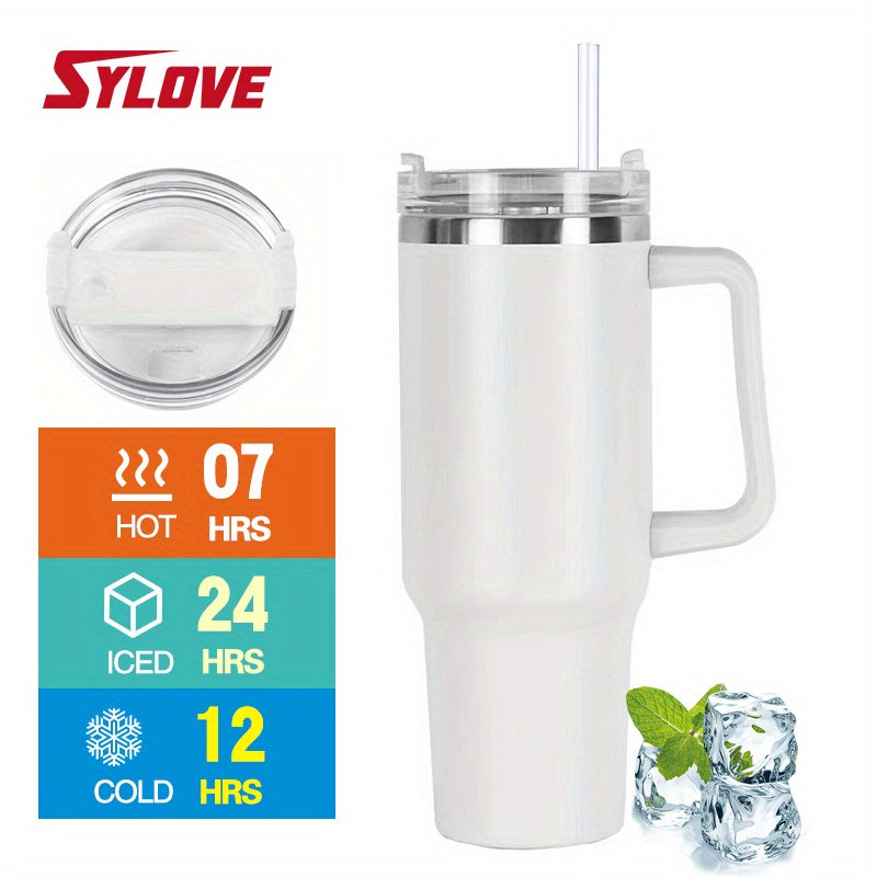 1pc Large 40oz Stainless Steel Water Bottle with Leakproof Lid and Straw - Perfect for Outdoor Activities, Camping, Hiking, and Travel - Great Gift for Holidays and Special Occasions