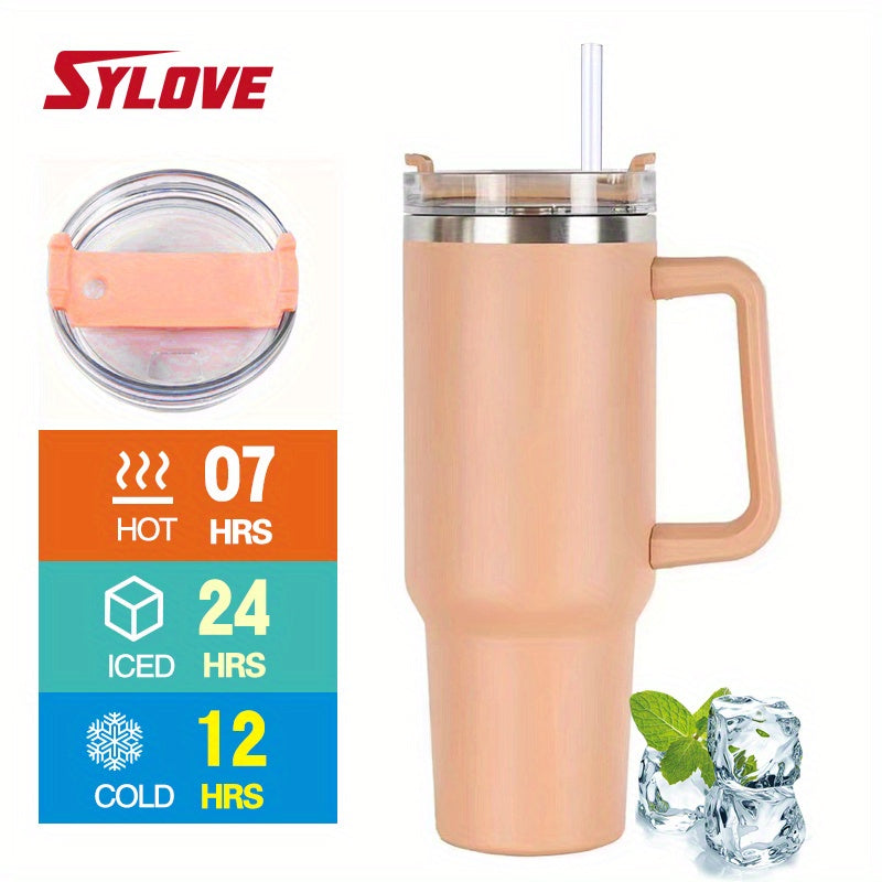 1pc Large 40oz Stainless Steel Water Bottle with Leakproof Lid and Straw - Perfect for Outdoor Activities, Camping, Hiking, and Travel - Great Gift for Holidays and Special Occasions