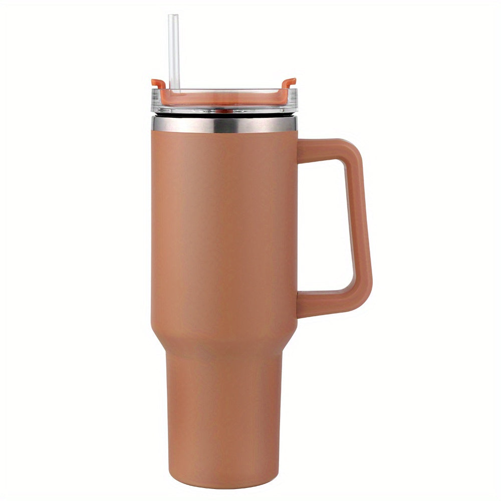 1pc, Tumbler With Lid And Straw, 40oz Stainless Steel Thermal Water Bottle With Handle, Stanly Cups, Portable Drinking Cups, For Car, Home, Office, Summer Drinkware, Travel Accessories, Home Kitchen Items, Birthday Gifts