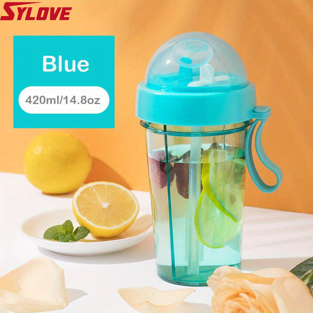 1pc 600ML\u002F21.2oz 420ml\u002F14.8oz Kawaii Double Drinking Water Bottles Portable Large Capacity Water Cup For Kids Adults Outdoor Camping Hiking Sports